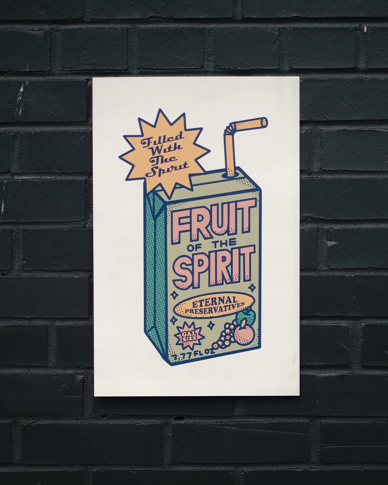 Christian Premium Poster - Fruit of the Spirit Juice Box Poster with One Juice Box - Proclamation Coalition