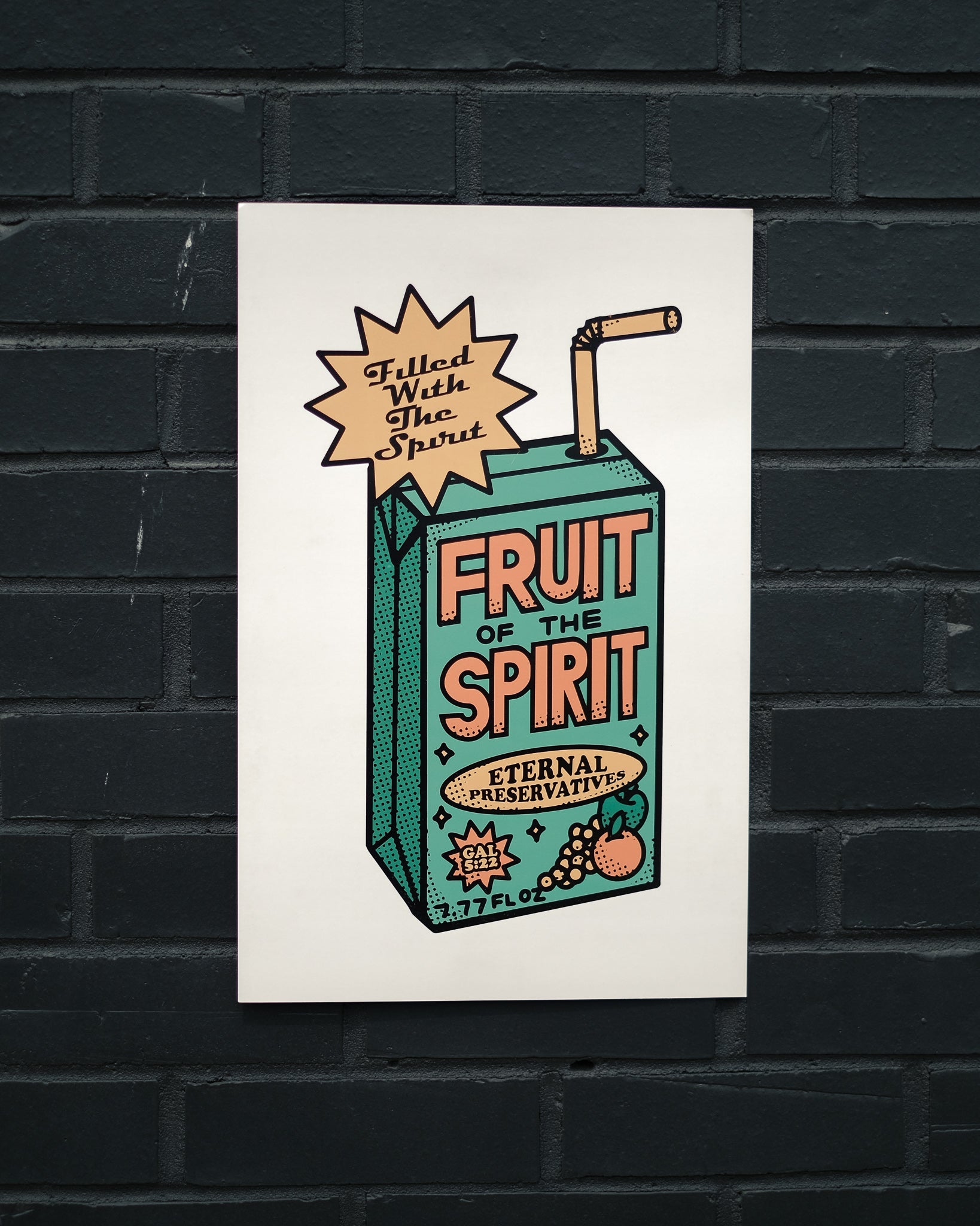 Christian Premium Poster - Fruit of the Spirit Juice Box Poster with One Juice Box - Proclamation Coalition