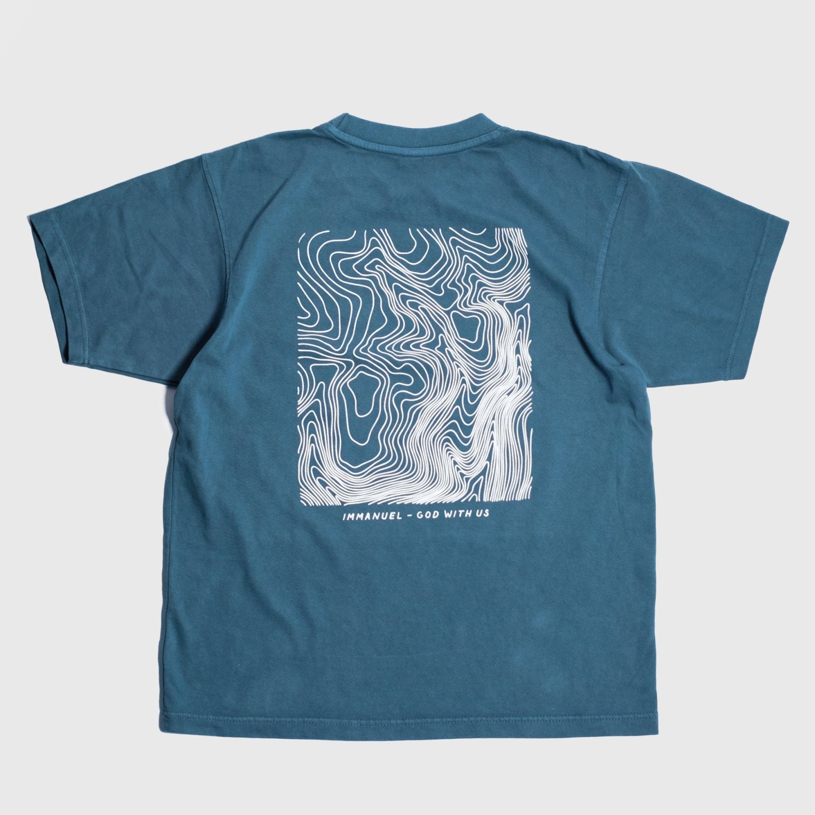 Christian Shirt - Immanuel - Where Jesus Walked Faded Blue Heavyweight Tee - Proclamation Coalition