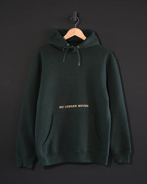"No Longer Bound" Forrest Green Hoodie - Proclamation Coalition